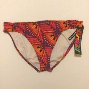 Women's Brazilian Style Bikini Bottom Colorful Purple Yellow Pink Sz 16